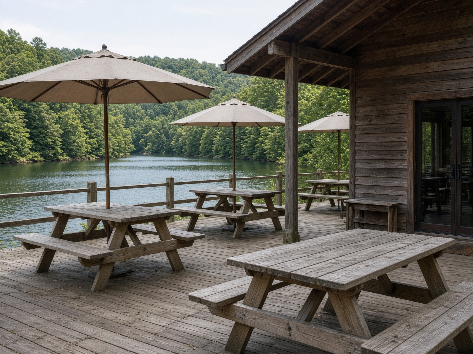 Lakeside restaurant deck